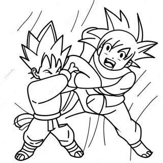 Goku vs Naruto Epic Battle Coloring Page | Goku vs Naruto 塗色頁
