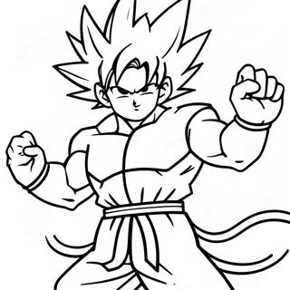 Goku Powering Up Coloring Page | Goku vs Naruto 塗色頁
