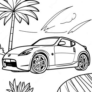 Nissan 370Z Sports Car Coloring Page | Nissan 370Z 塗色頁