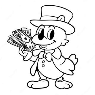 Scrooge McDuck with Money Bags Coloring Page | Scrooge McDuck 塗色頁