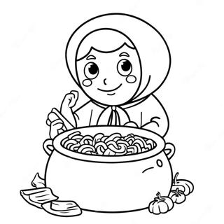 Strega Nona with Pasta Pot Coloring Page | Strega Nona 塗色頁