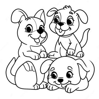 Playful Disney Puppies Coloring Page