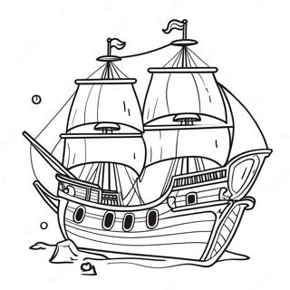 Pirate Ship Adventure Coloring Page | Pirate Ship 塗色頁
