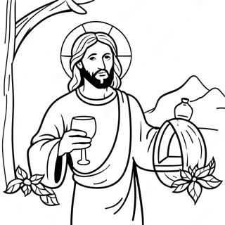 Jesus Turns Water Into Wine Coloring Page | Jesus Turns Water Into Wine 塗色頁