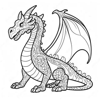 Majestic Death Song Dragon Coloring Page
