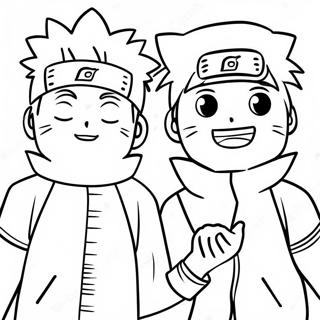 Cute Naruto and Hinata Holding Hands Coloring Page | Naruto and Hinata 塗色頁