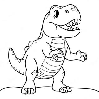 Ferocious T-Rex Roaring Coloring Page | Carnivore Dinosaur 塗色頁