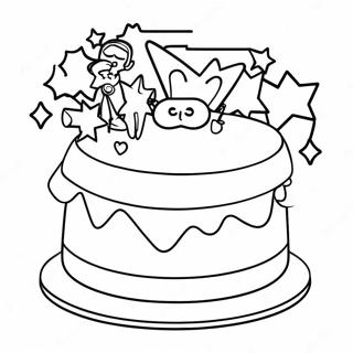 Colorful Superhero Cake Coloring Page | Superhero Birthday 塗色頁