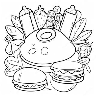 French Food Coloring Page | French Food 塗色頁