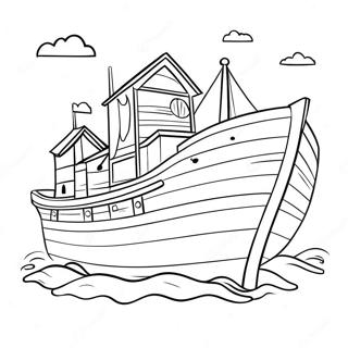 Colorful Noah's Ark Coloring Page | Beginners Bible 塗色頁