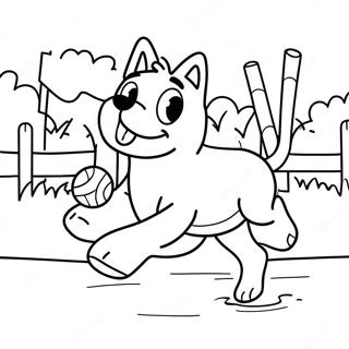 Sandlot Dog Chasing Ball Coloring Page | Sandlot 塗色頁