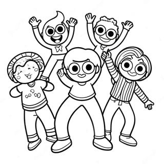 Doodlebops Dance Party Coloring Page | Doodlebops 塗色頁