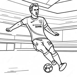 Harry Kane Scoring a Goal Coloring Page | Harry Kane 塗色頁