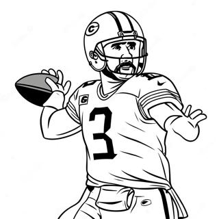 Aaron Rodgers Throwing a Pass Coloring Page | Aaron Rodgers 塗色頁