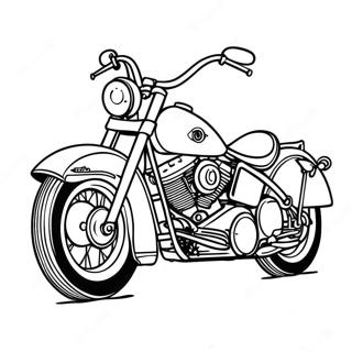 Vintage Harley Motorcycle Coloring Page | Harley 塗色頁