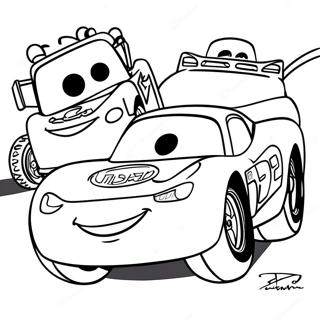 Lightning McQueen with Friends Coloring Page | Cars 3 Lightning McQueen 塗色頁