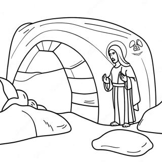 Resurrection Empty Tomb Coloring Page | Resurrection Empty Tomb 塗色頁