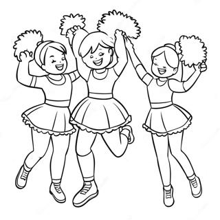 Go Team Cheerleaders Coloring Page | Go Team 塗色頁
