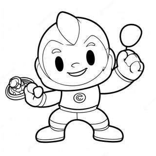 Go Team Mascot in Action Coloring Page | Go Team 塗色頁