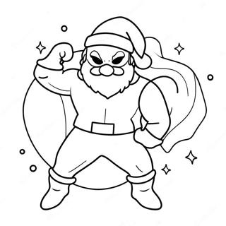 Festive Superhero with Santa Hat Coloring Page | Superhero Christmas 塗色頁