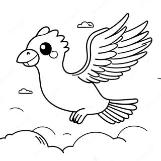 Articuno Flying in the Sky Coloring Page | Articuno 塗色頁