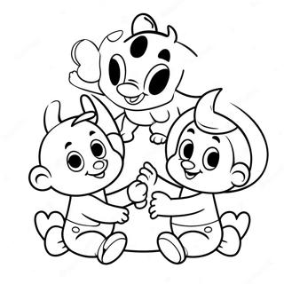Cute Disney Babies Playing Together Coloring Page | Disney Babies 塗色頁