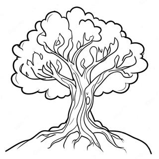 Flaming Burning Bush Coloring Page | Burning Bush 塗色頁