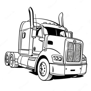 Semi Truck Coloring Page