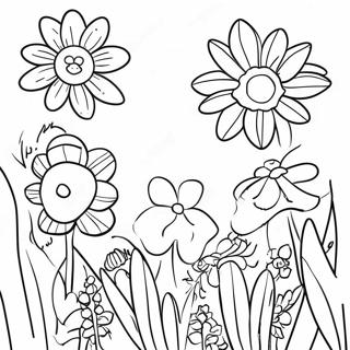 Wildflower Garden Coloring Page | Wildflower 塗色頁