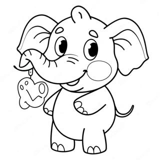 Happy Emily Elephant Peppa Pig Coloring Page | Emily Elephant Peppa Pig 塗色頁
