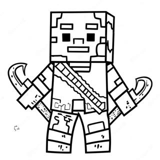 Creepy Minecraft Warden Coloring Page | Minecraft Warden 塗色頁