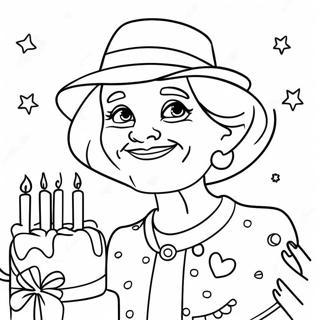 Happy Birthday Grammy Coloring Page | Happy Birthday Grammy 塗色頁