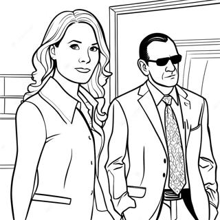 Coulson and Melinda May in Action Coloring Page | Agents of Shield 塗色頁