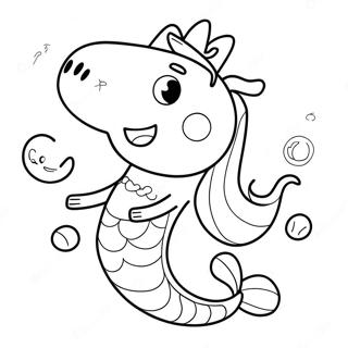 Peppa Pig Mermaid Coloring Page | Peppa Pig Mermaid 塗色頁