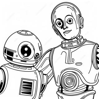 C3PO with R2-D2 Coloring Page | C3PO 塗色頁