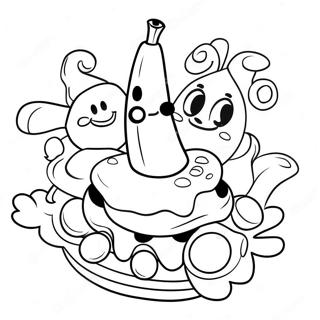 Colorful Banana Splits Characters Coloring Page | The Banana Splits 塗色頁