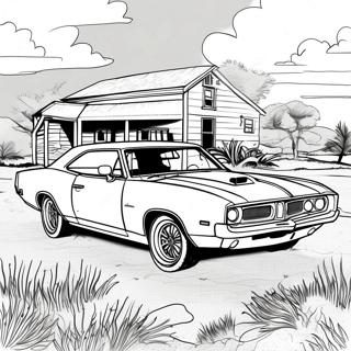General Lee Classic Car Coloring Page | General Lee 塗色頁