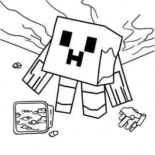 Minecraft Ghast Floating in the Sky Coloring Page | Minecraft Ghast 塗色頁