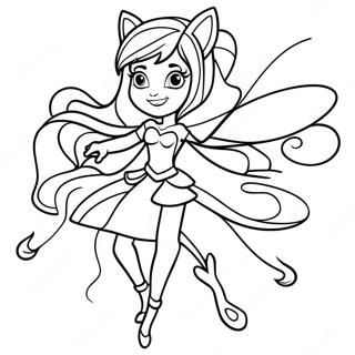 Winx Club Stella Magical Transformation Coloring Page | Winx Club Stella 塗色頁