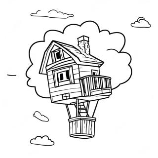 Up House Floating in the Sky Coloring Page | Up 塗色頁