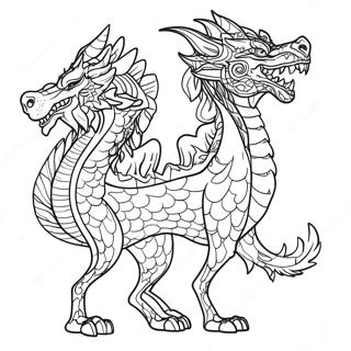 Wolf Dragon Coloring Page | Wolf Dragon 塗色頁