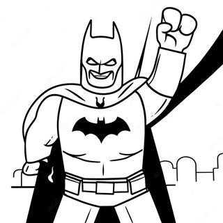 Batman in Dynamic Pose Lego Coloring Page | Lego Justice League 塗色頁