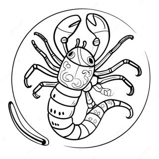 Scorpio Zodiac Sign Coloring Page | Scorpio for Adults 塗色頁