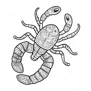 Detailed Scorpio Constellation Coloring Page | Scorpio for Adults 塗色頁