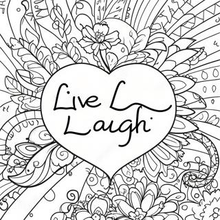 Colorful Live Laugh Love Typography Coloring Page | Live Laugh Love 塗色頁