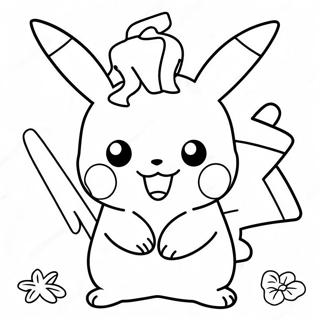 Halloween Pikachu Coloring Page