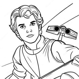 Young Anakin Skywalker in Podracer Coloring Page | Anakin Skywalker 塗色頁