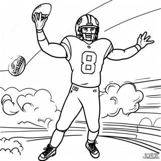Joe Burrow in Action Coloring Page | Joe Burrow 塗色頁