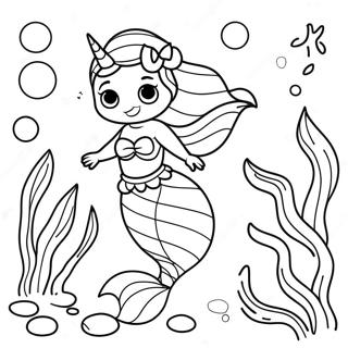 Mermaid Unicorn Underwater Adventure Coloring Page