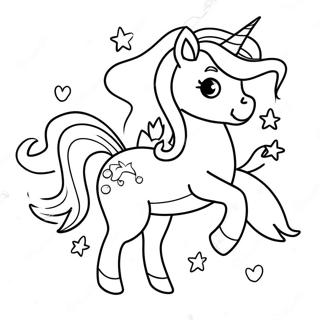Sparkling Mermaid Unicorn with Rainbow Mane Coloring Page
